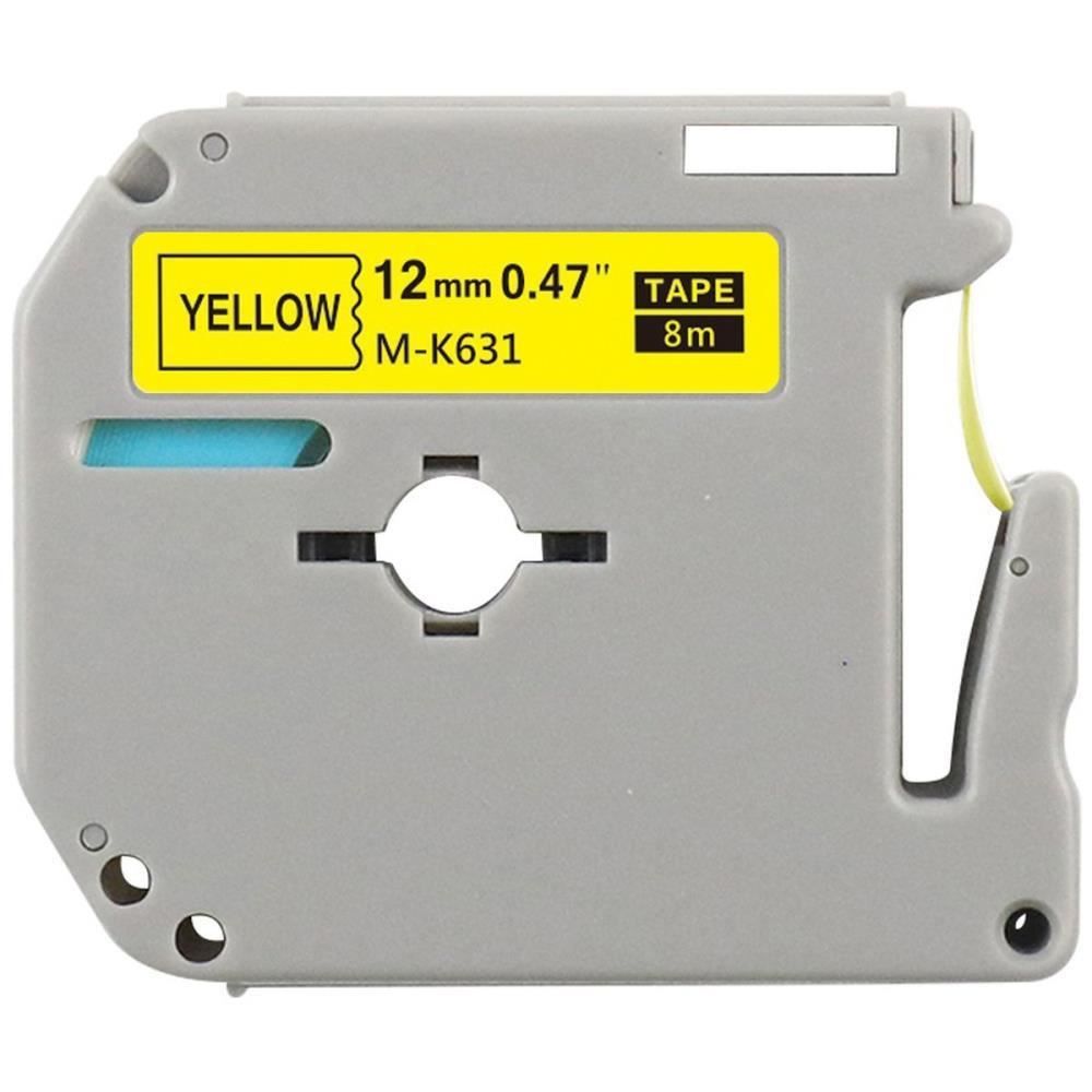Fita para Rotulador Eletronico Compativel Dymo 12mm X 8m M-K631 Preto/Amarelo Masterprint