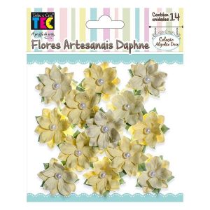 Flores Artesanais Daphne Amarelo Algodão Doce - Toke e Crie 17762