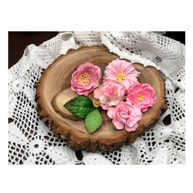 Flores Artesanais Rosa - Carina Sartor FLOR02