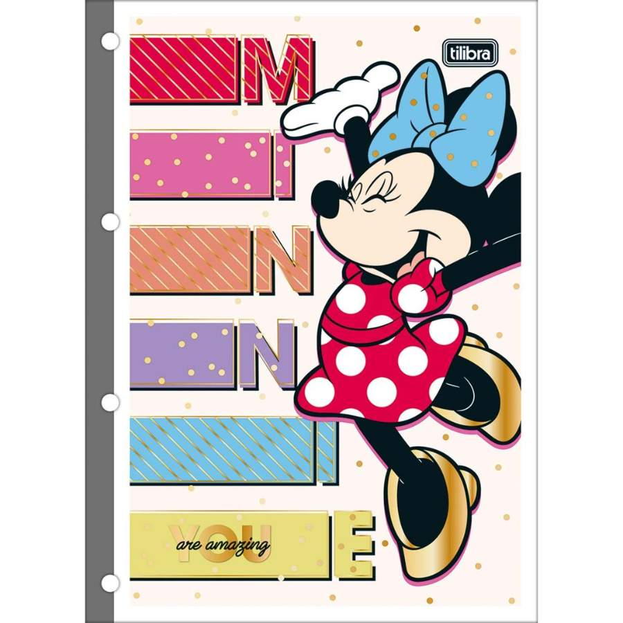 Folha para Fichário Universitário Pautado 80 Fls 56g Minnie Tilibra 153770