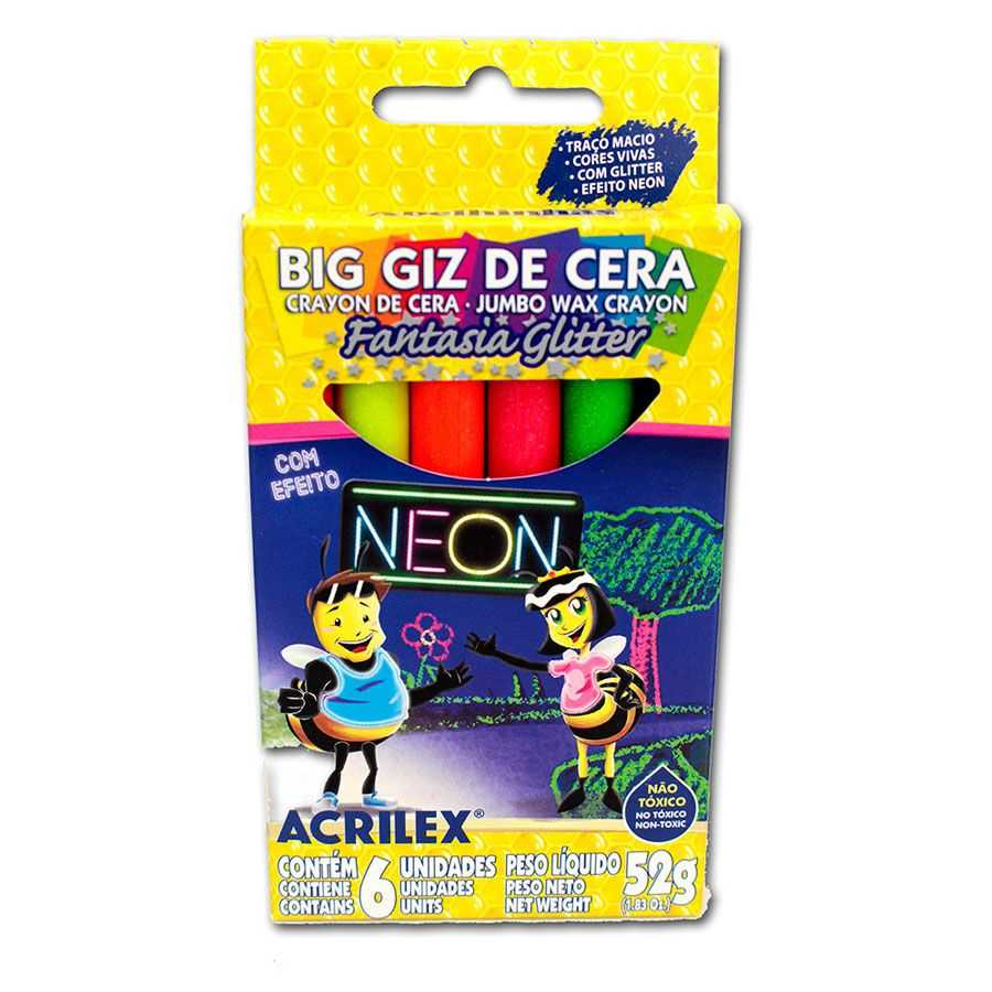 Giz de Cera Retrátil 6 cores Tons Pastel Mega Gel Color Tris 607535 na  Papelaria Art Nova