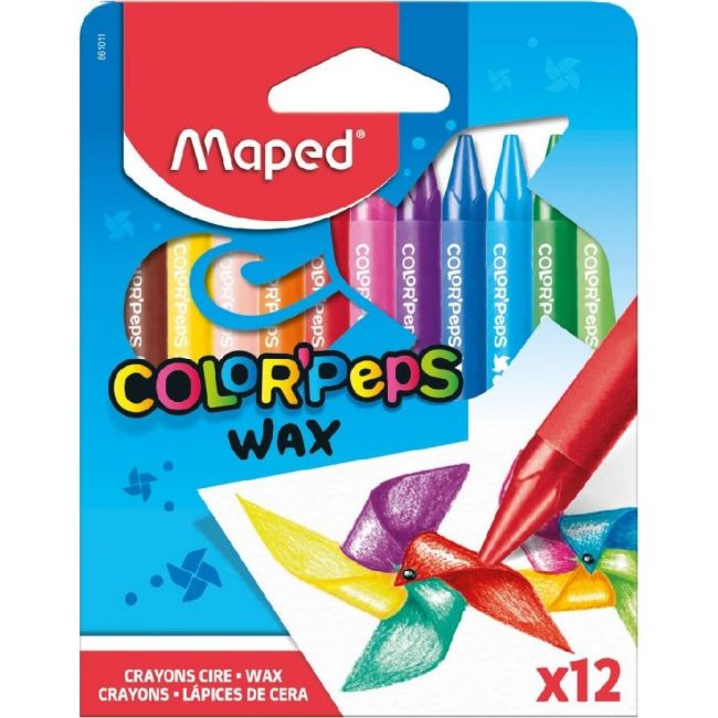 Giz de Cera Color Peps Wax c/12 Cores Maped 