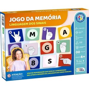 Jogo da Memória Cartonado Linguagem dos Sinais 80 Peças Pais e Filhos 791902