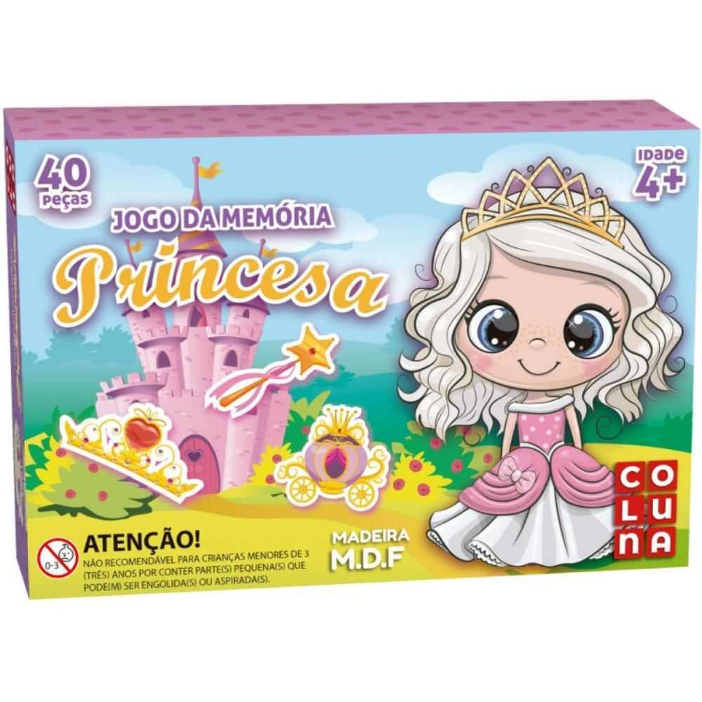 Jogo da Memória Princesas 40 Peças Coluna