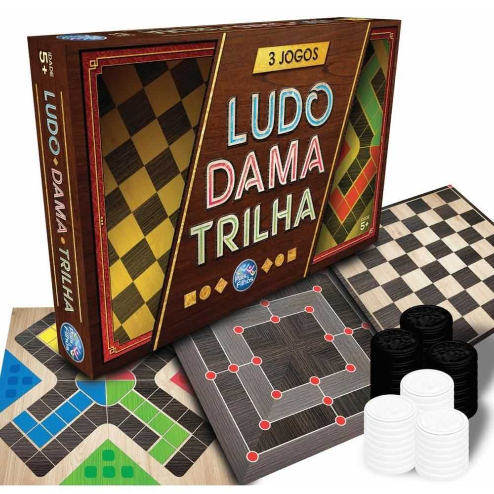 Damas e Trilha - Jogo de Tabuleiro - Ioiô de Pano Brinquedos Educativos