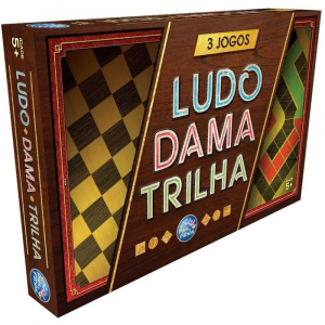 Jogo de Tabuleiro Ludo em Madeira com 16 Pinos e 1 Dado Xalingo Colorido