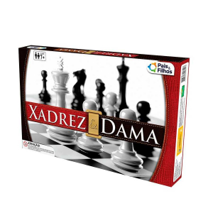 Jogo de Xadrez e Dama Escolar Pais e Filhos