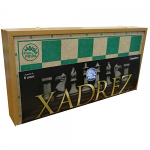 Jogo Xadrez Tabuleiro Madeira Grande Caixa Escolar Oficial - Papelaria de  Brinquedo - Brinquedo Pedagógico e Papelaria