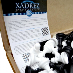 Jogo de Xadrez Oficial Caixa em Madeira 40cm Pais e Filhos 