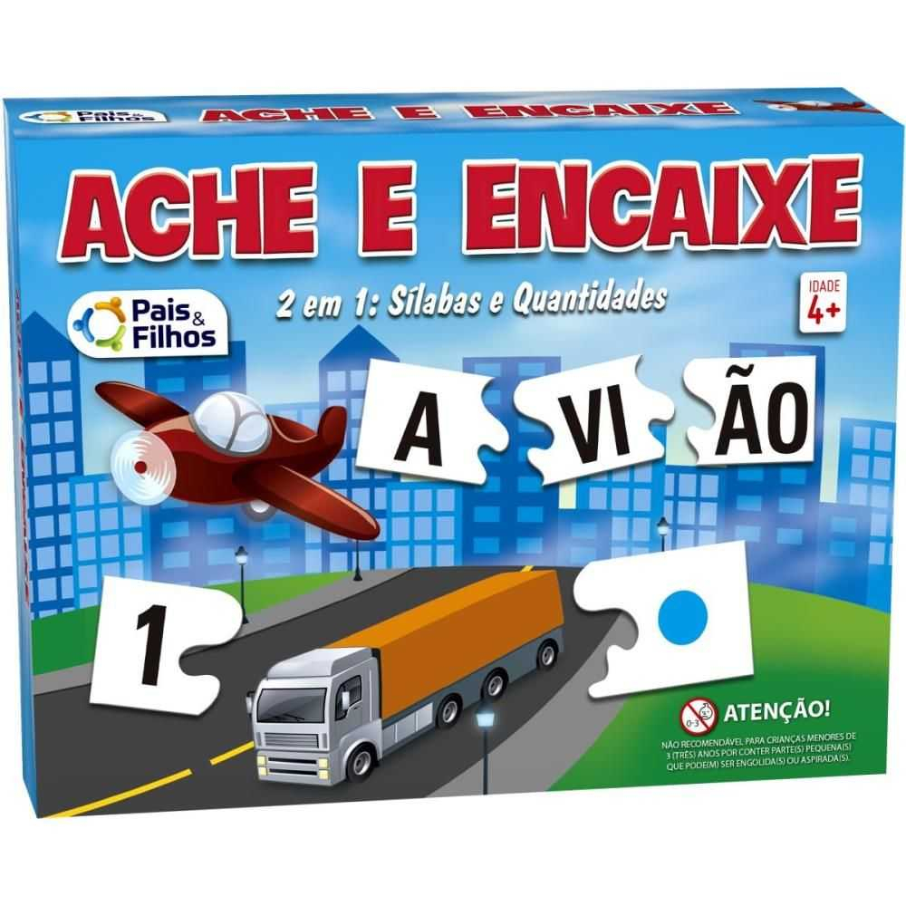 Jogo Diverso Ache e Encaixe 2 Em 1 Pais e Filhos 