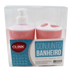 Dispenser e Porta-Escovas para Banheiro Clink CK4055 cx c/2 Peças