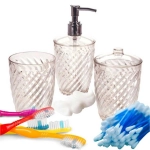 Kit Banheiro Twist Porta Sabonete/Escovas/Algodão Plasutil 15593