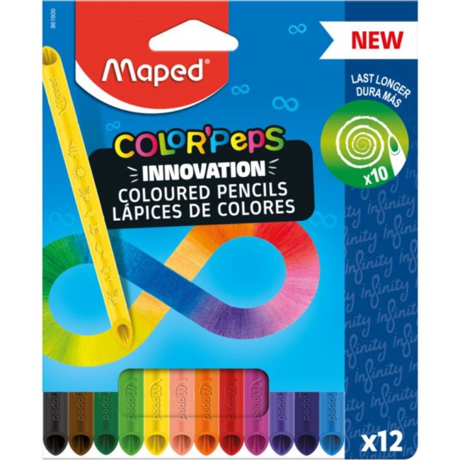 Lápis de Cor 12 Cores Triangular Maped Color Peps Infinity 861600