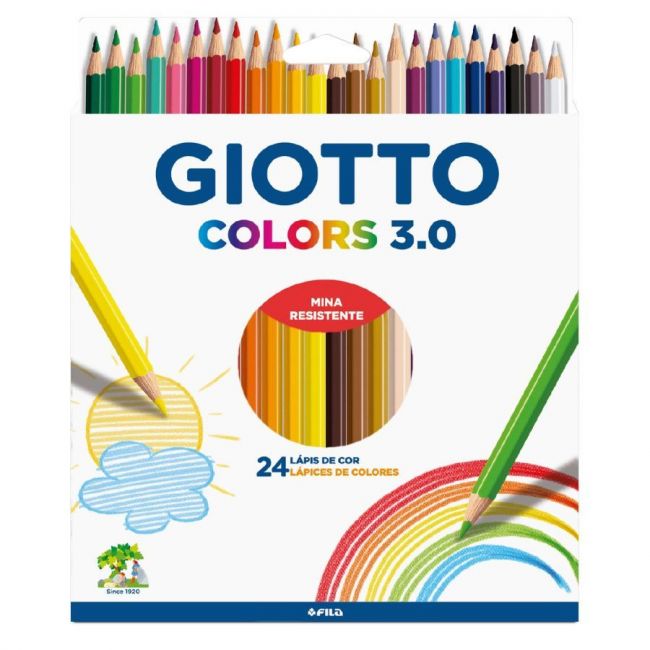 Lápis de Cor 24 Cores Colors 3.0 Sextavado Giotto 