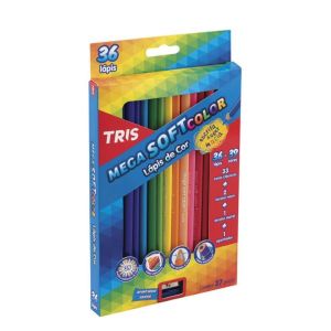 Lápis de Cor 36 Cores Triangular Mega Soft Tris