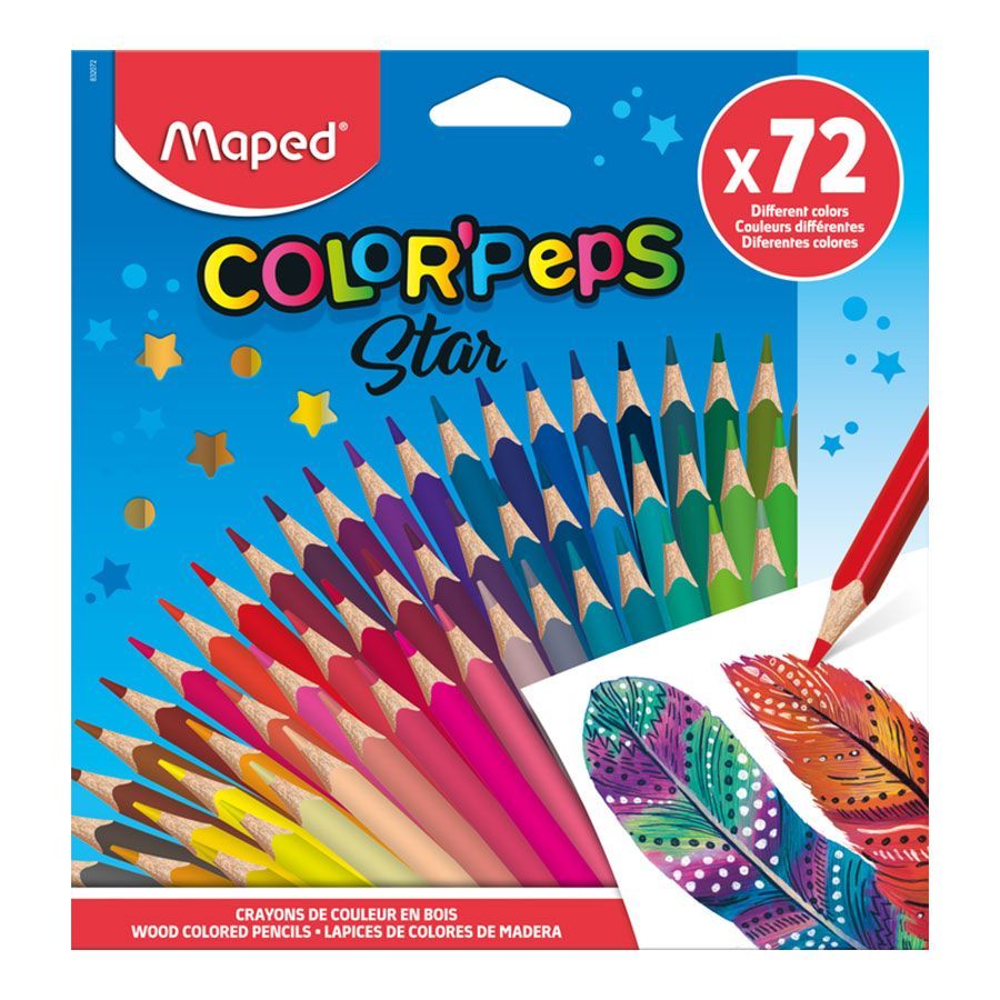 Lápis de Cor 72 Cores Triangular Maped Color Peps Star