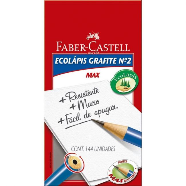 Lápis Preto Nº2 Redondo Faber Castell 1210 HB cx/144 und 1210AZ/2 
