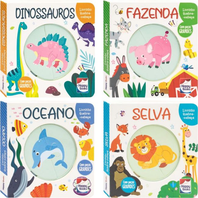 Livro Infantil 2 a 4 Anos - Livrinho Quebra-Cabeça Happy Books