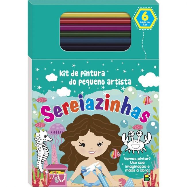 Livro Infantil 3 a 5 Anos - Kit de Pintura do Pequeno Artista Sereiazinhas Todolivro 
