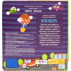 Livro Infantil 3 a 5 Anos - Livro Sonoro Procure e Encontre: Veículos Happy Books 310174