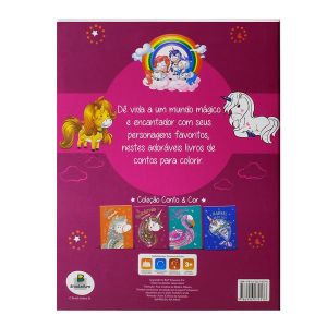 Livro Infantil 3 a 6 Anos Conto e Cor Unicornio Dourada Todolivro 