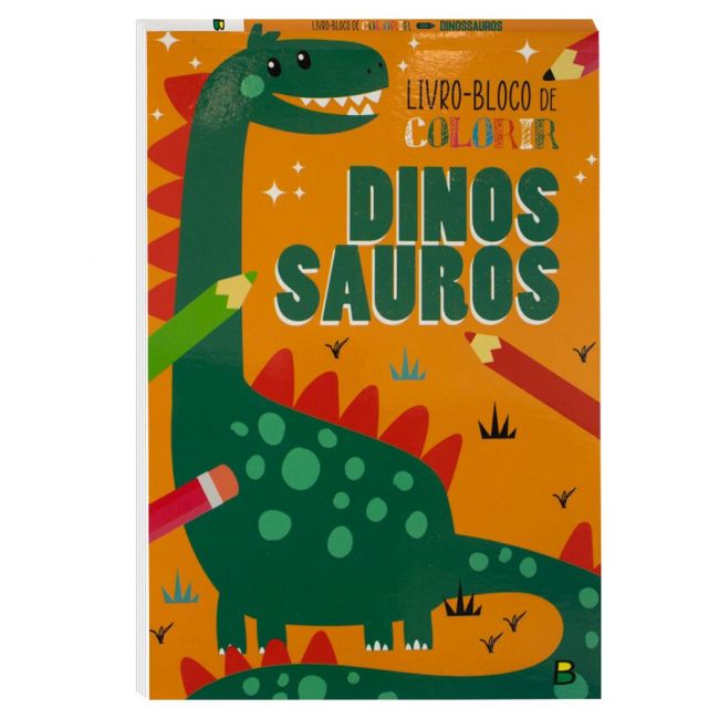 Livro Infantil 3 a 6 Anos Livro-Bloco de Colorir Dinossauros Todolivro 