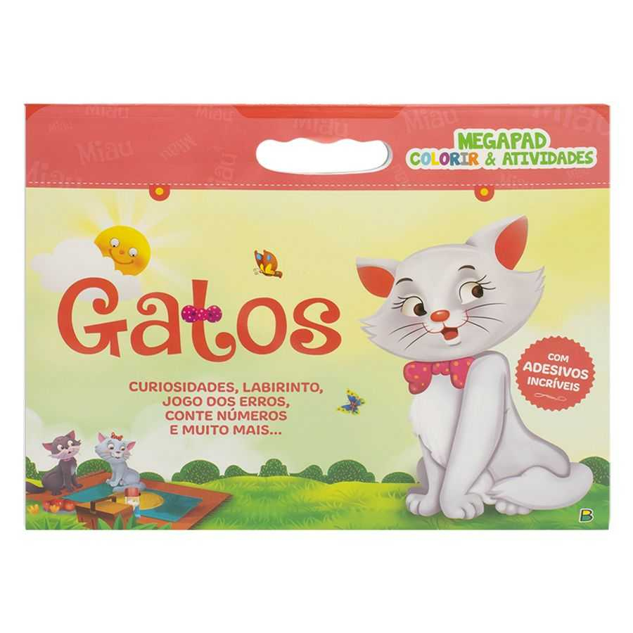 Livro Infantil 3 a 6 Anos Megapad Colorir e Atividades Gatos Todolivro