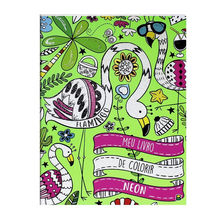 Livro Infantil 3 a 6 Anos Meu Livro de Colorir Neon Flamingo Todolivro 