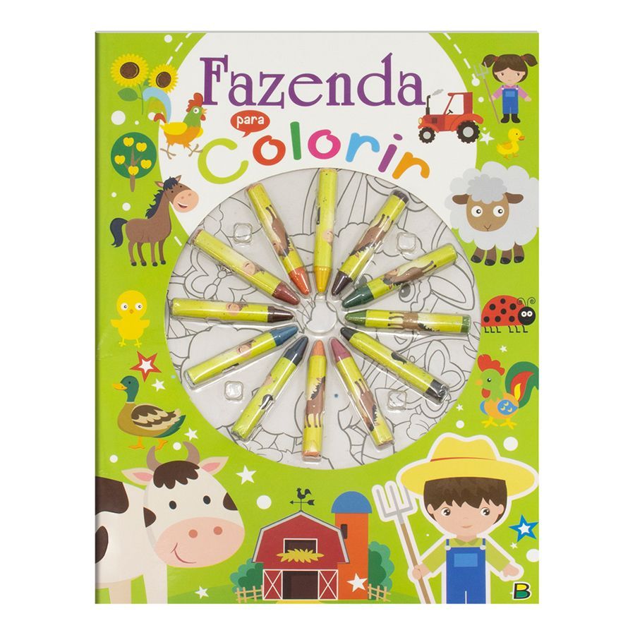 Livro Infantil 4 a 6 Anos Cores em Ação Fazenda para Colorir Todolivro 