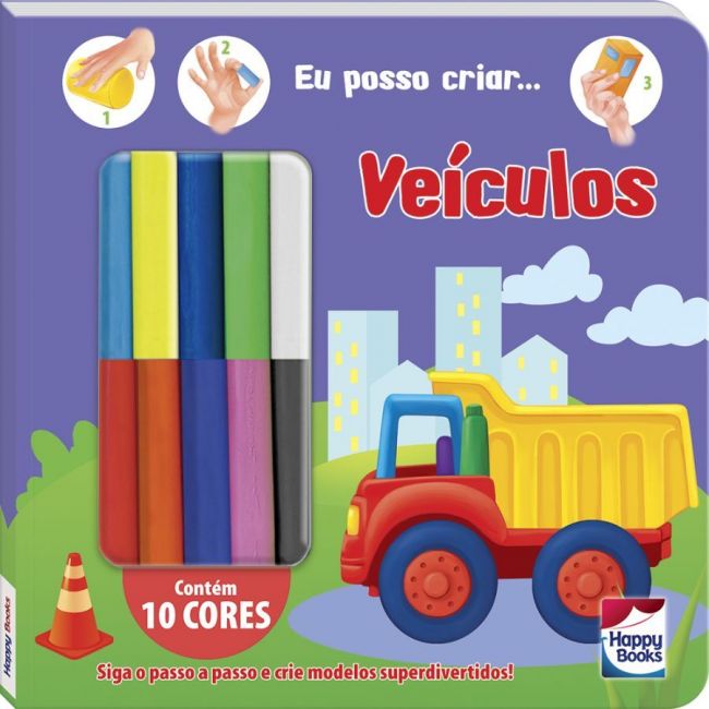 Livro Infantil 4 a 6 Anos - Criando Com Massinha: Veículos Happy Books