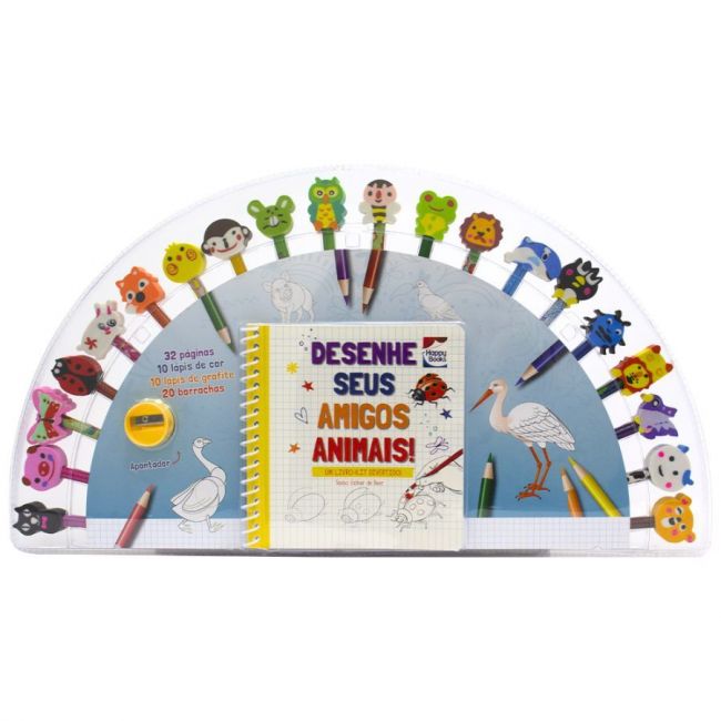 Livro Infantil 4 a 6 Anos - Livro Divertido: Desenhe seus Amigos Animas Happy Books 