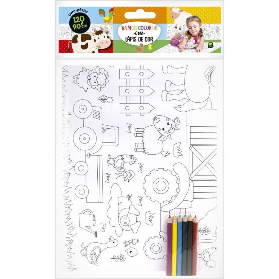 Livro Infantil 4 a 6 Anos - Livro Poster Para Colorir: Fazenda Todolivro