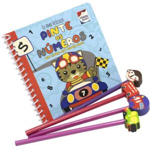 Livro Infantil 4 a 6 Anos - Pinte os Números: Eu Amo Veículos Happy Books