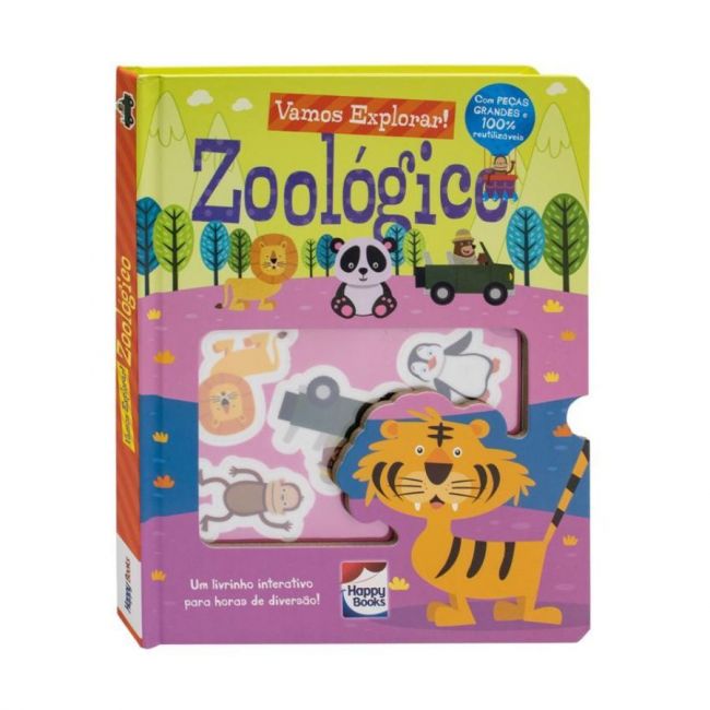 Livro Infantil 4 a 6 Anos - Vamos explorar! Zoológico Happy Books