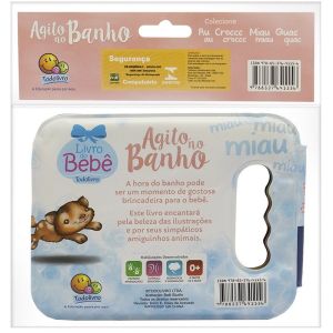 Livro Infantil para Banho 0 a 2 Anos Agito no Banho Miau Miau Todolivro 