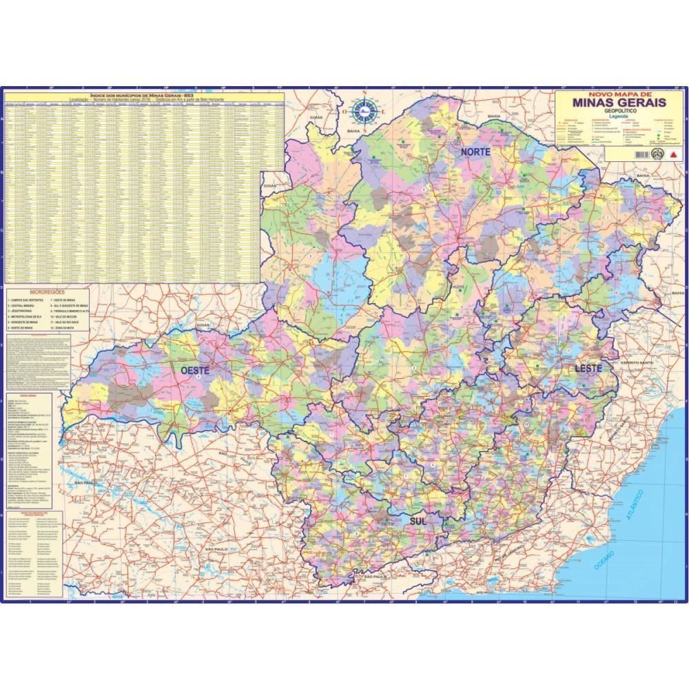 Mapa Estado de Minas Gerais Multimapas