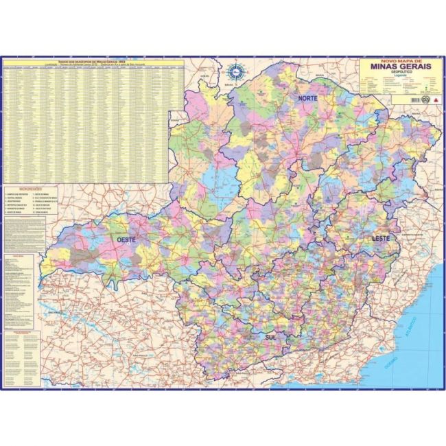 Mapa Estado de Minas Gerais Multimapas