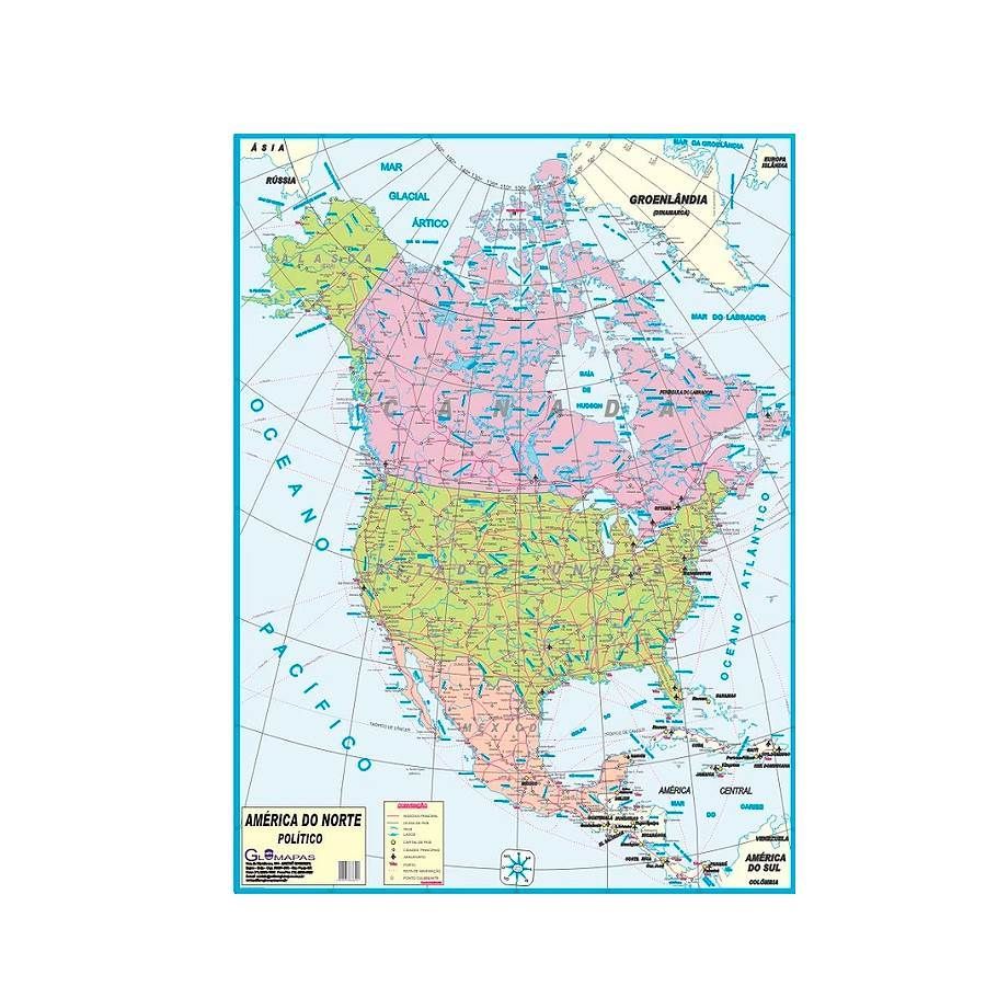 Mapa Político América do Norte - Glomapas