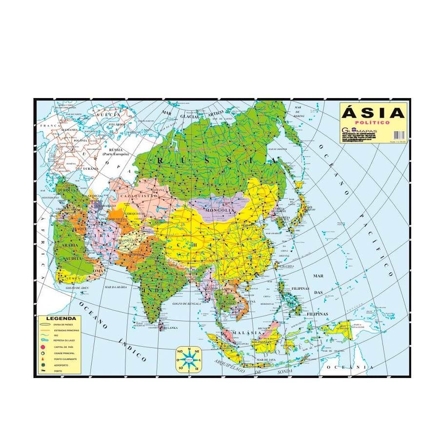 Mapa Político Ásia - Glomapas