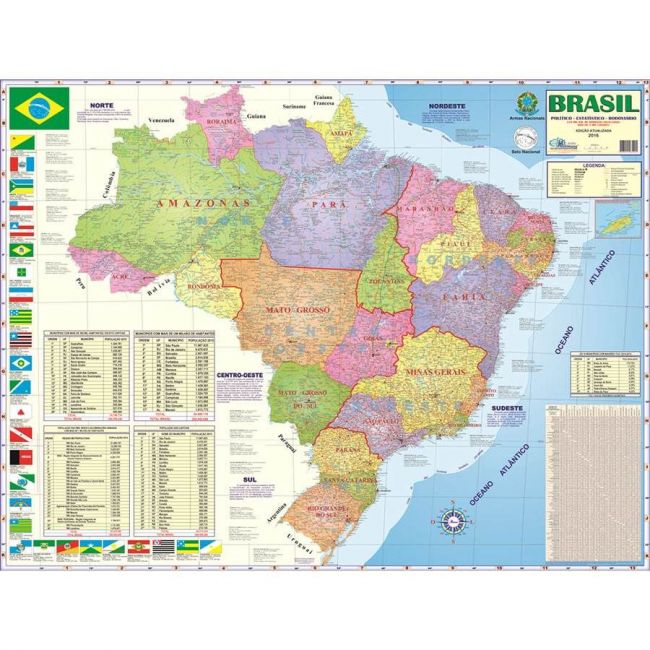 Mapa Político Rodoviário do Brasil - Multimapas