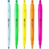 Caneta Marca Texto Cis Lumini Duo Estojo c/5 Cores Duas Pontas 