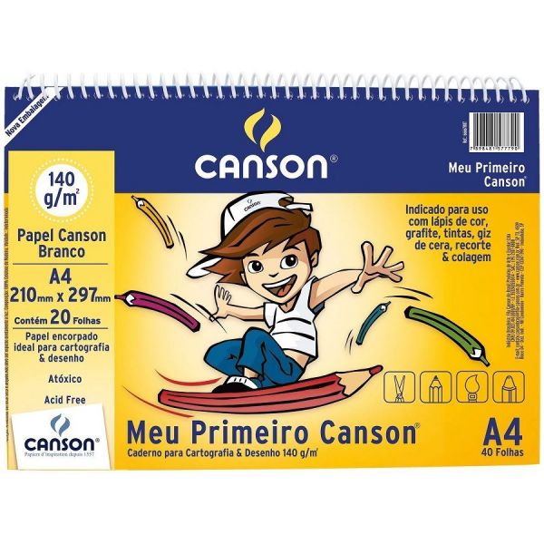 Caderno de desenho Meu Primeiro Canson A4 c/ 40 fls Canson - Lepok