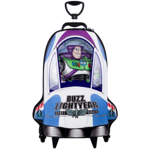 Mochila com Rodas + Lancheira Toy Story Buzz Nave 3D Diplomata