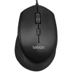 Mouse Óptico USB 1200 DPI 4 Botões Office Job Preto Letron 74381
