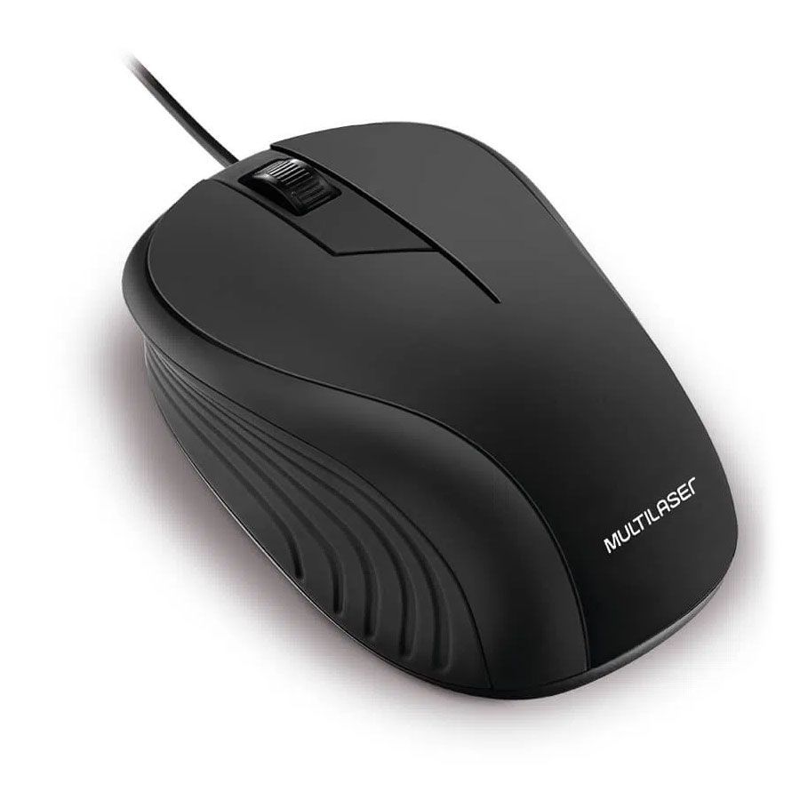 Mouse Óptico USB 1200 DPI Preto Multilaser MO222