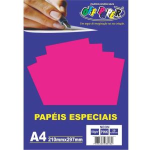 Papel Color A4 180g c/20 Folhas Neon Off Paper