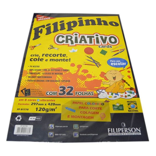 Papel Criativo Color Set A3 120g 8 cores c/32 Fls Filipinho Color Cards 01778