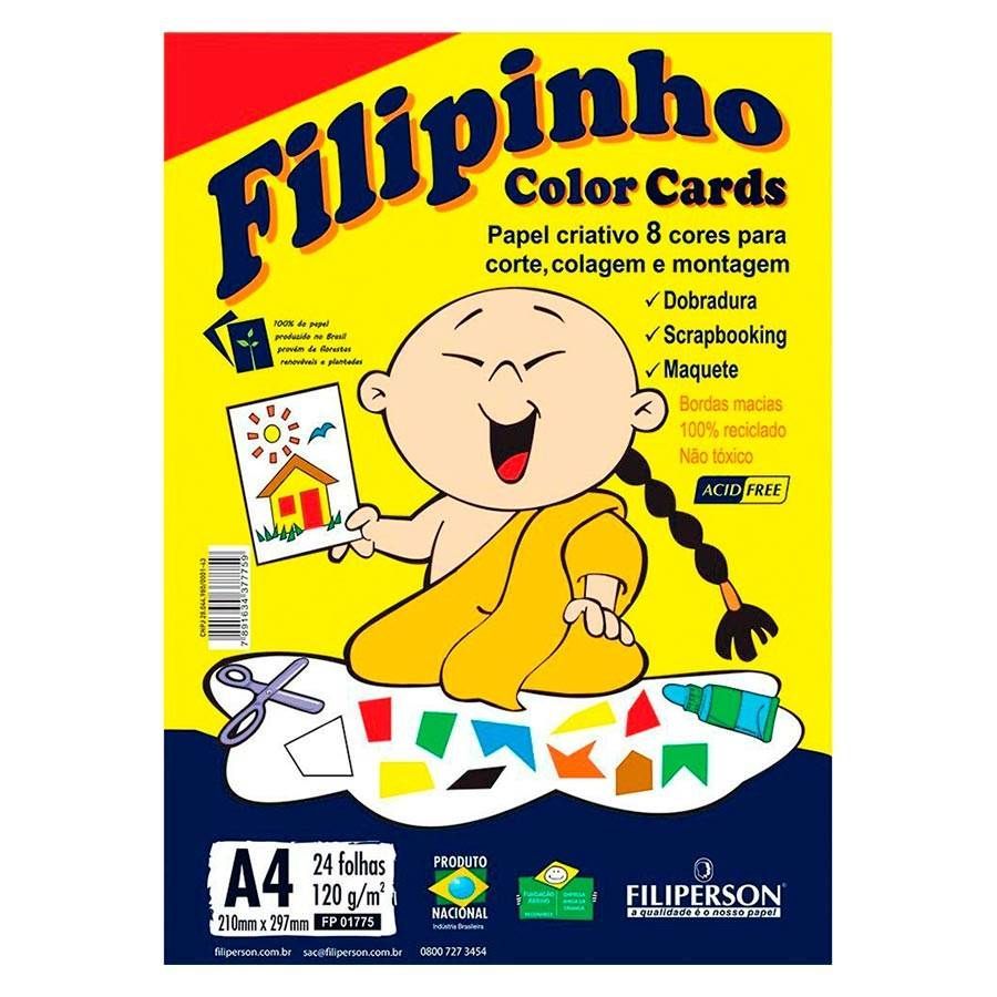 Papel Criativo Color Set A4 120g 8 cores c/24 Fls Filipinho Color Cards 01775