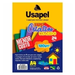 Papel Criativo Color Set A4 120g 8 Cores c/24 Fls Usapel 25062