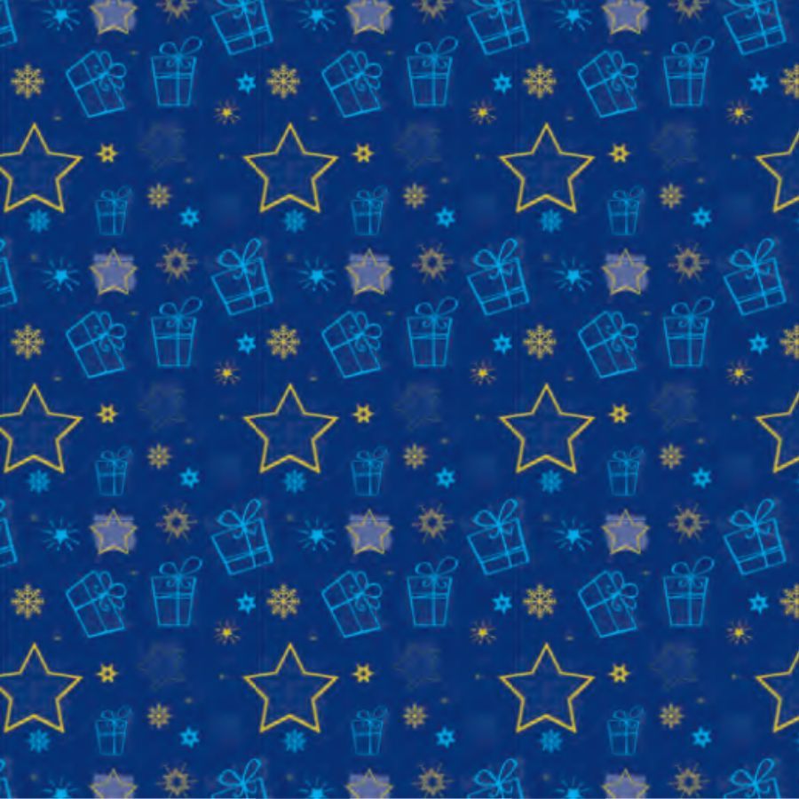 Papel de Presente 50 x 60cm Presente / Estrela Azul VMP